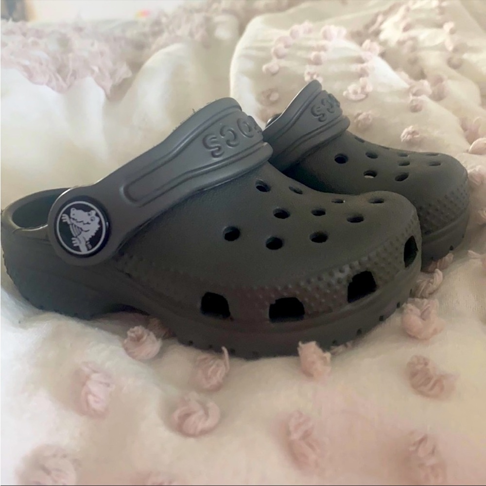 Gray toddler CROCS size 4